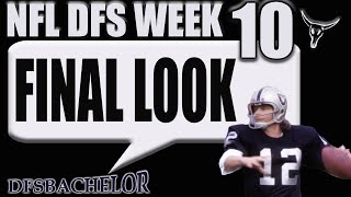 NFL Week 10 Draftkings Picks + Fanduel Picks - Final Look NFL DFS Analysis & Lineup Builder