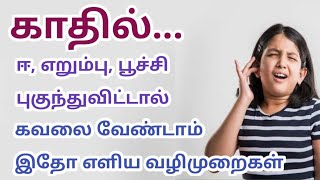 காதில் எறும்பு,ஈ, அல்லது பூச்சி புகுந்தால் என்ன செய்யவேண்டும்/ ant or insects are enter in the ears