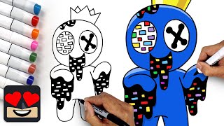 Rainbow Friends 🌈 How To Draw Glitch Blue
