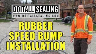 Rubber Speed Bump Installation with Lag Shields and Lag Bolts