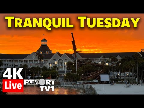 4K Live: Martes tranquilo – Epcot Resorts & Epcot – Una velada relajante – Walt Disney World