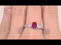 fet23 ty 18k white gold 0.50ct h si diamond u0026 1.15ct ruby ring