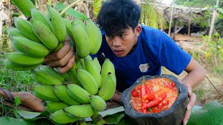 ឆ្ងាញ់ណាស់ ចេកខ្ចីអំបិលម្ទេស Delicious bananas, salt and pepper