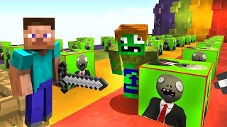 ZOMBİK VE STEVE ŞANS BLOĞU YARIŞI 😱 - Minecraft