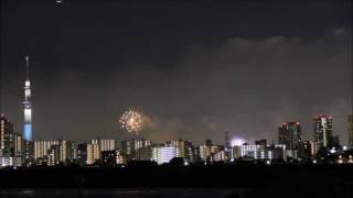 【Time Lapse】隅田川花火(2016)を荒川土手から眺めた／Tokyo Sumidagawa River Fireworks viewing from a distance