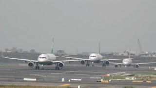 忙碌早晨~桃園機場班機05R排隊升空 Nonstop Aircrafts  Line Up for Takeoffs  at Taoyuan International Airport (RCTP)