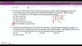 AP Stat Ch 8 Test Explained