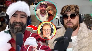 Travis \u0026 Jason Kelce reveal Taylor Swift \u0026 Kylie Kelce's role on Christmas podcast!