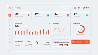 Responsive Admin Dashboard Using HTML CSS & JavaScript | Neumorphism Dashboard Template Design