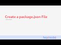 Create a package.json File