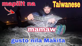 Napasigaw ako sa Taiwanese nung bigla hatakin ang lambat ko ng isdang ito.