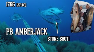 PERSONAL BEST AMBERJACK SPEARFISHING  - 17KG (37LBS) - STONE SHOT!