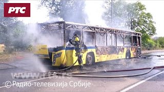 Zapalio se gradski autobus na Banjici, nema povređenih