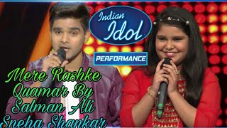 Mere rashke qamar song by Salman Ali and Sneha Shankar Indian idol song Mere rashke qamar song