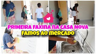 PRIMEIRA FAXINA NA CASA NOVA🏡 FAMOS AO MERCADO/ PERDI MEU TRIPÉ 😌