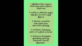 அறிவியல் பொது அறிவு தெரிந்து கொள்வோம்