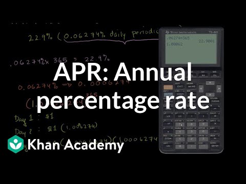 Annual Percentage Rate (APR) and effective APR | Finance & Capital Markets | Khan Academy Annual Percentage Rate (APR) and effective APR | Finance & Capital Markets | Khan Academy