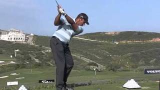 Jhonattan Vegas - Golf Swing, Iron, Slow motion (Down the line)