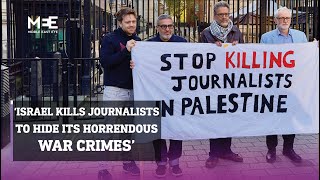 ‘Israel Kills Journalists to Hide its Horrendous War Crimes’ - Owen Jones, outside Downing Street