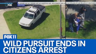 Police Chase: LAPD in pursuit of allegedly stolen vehicle
