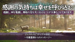 【タエヌ】感謝の気持ちは幸せを呼び込む／守護霊様からのメッセージ☆あなたの愛をもって癒しを行い、ただそれだけであなたはより覚醒し、あまたなりに魂向上と発展の道を歩むことができるのです。