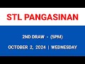 STL PANGASINAN result today 5PM draw afternoon result 2nd draw stl pares October 2, 2024 Wednesday