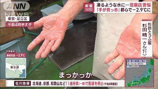 都心－2.9度　凍るような水に豆腐店「手が真っ赤」　都市部で水道管トラブル相次ぐ(2023年1月25日)