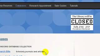 Database Tutorial: Finding Articles for your Research Assignments