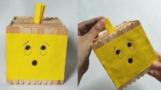 Membuat Celengan dari Stik Es Krim | Popsicle Stick Craft | How to Make Money Bank at Home