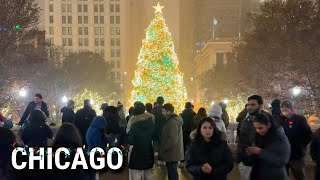 Chicago Christmas Day 2024 Walk 🎄✨ On Wednesday | December 25, 2024 | 4K 60fps Video