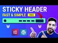 Create A Sticky Header For Your Elementor Website Or Wordpress Theme For Free