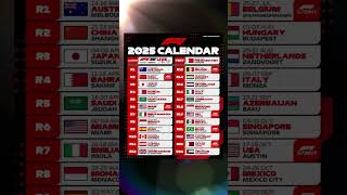 Updated 2025 F1 Calendar #schedule #formula1