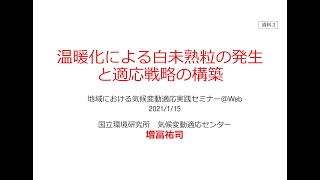 08 温暖化による白末熟粒の発生と適応戦略の構築