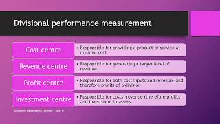 Performance measurement (topic 11)