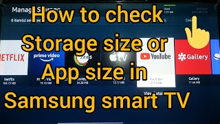 samsung smart TV- how to check storage space or app size in samsung smart TV