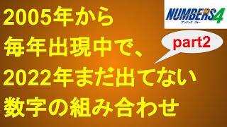 【ナンバーズ4検証】少し候補数字が多いのが微妙ですが、2005年から毎年出ているなんてデータを見てしまったら発表せずにいられませんでしたw ここ数日、連チャンで出した予想が全て2022年結果に繋がれ！