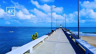 Caminhando pela praia de MIRAMAR até o DIQUE DE CABEDELO.  4k Experiência. #cabedelo