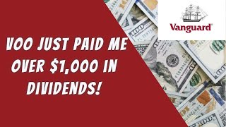 Vanguard's S&P 500 ETF VOO just paid me over $1,000 in DIVIDENDS!  #financialfreedom #stocks #fire