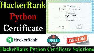 HackerRank Free Python Certificate With Answers