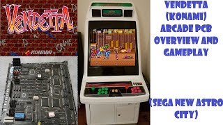 VENDETTA (KONAMI) ARCADE PCB UNBOXING OVERVIEW AND GAMEPLAY