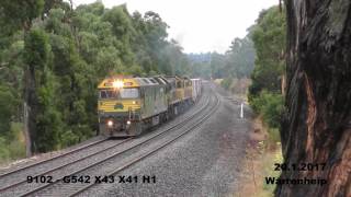 20.1.2017 - 9102 - G542 X43 X41 \u0026 H1 (up Mildura)