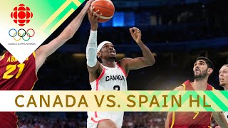 Canadian men's Olympic basketball team beats Spain to finish group play undefeated | #paris2024