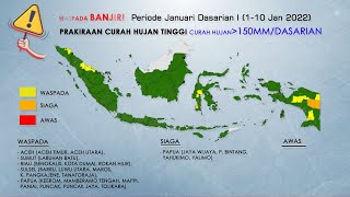 Awal Januari 2022 ini sudah sebanyak 95,03% wilayah Indonesia masuk musim hujan.