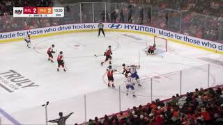 Scott Laughton big hit on Emil Heineman