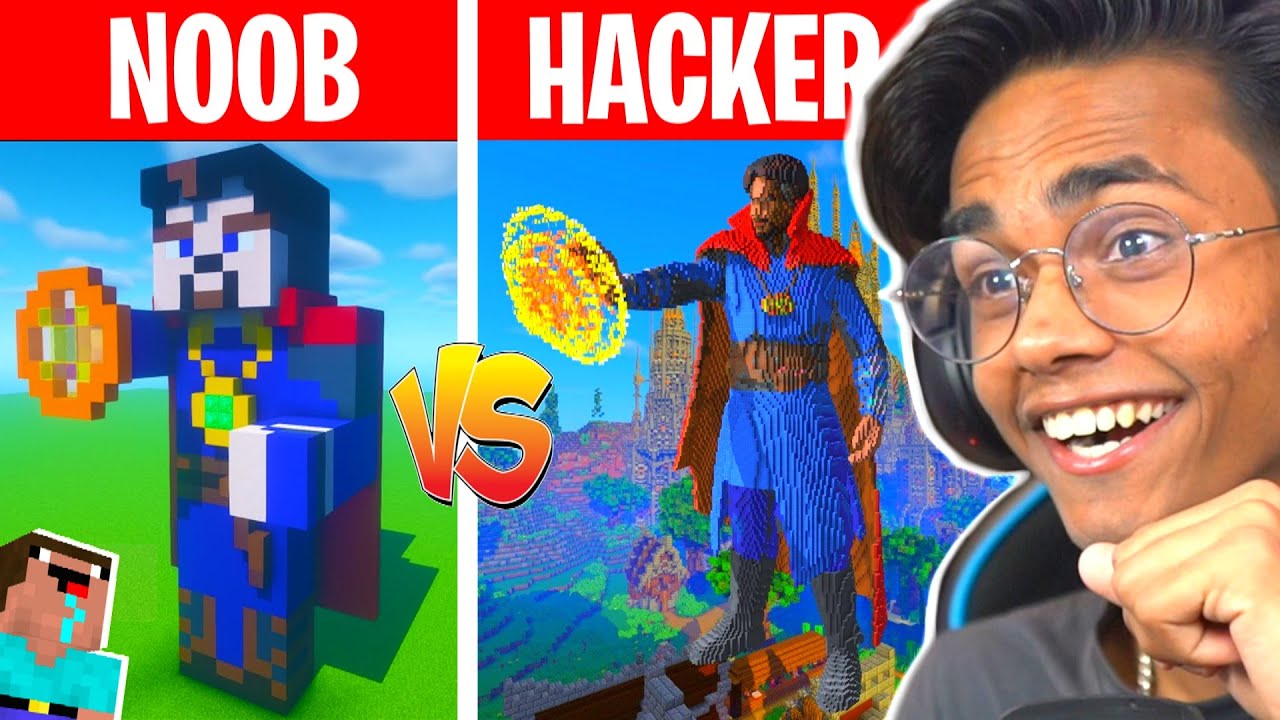 Minecraft NOOB Vs HACKER : I CHEATED In A Build Challenge 😂 - YouTube