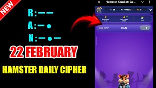 Hamster Kombat Dev Game Daily Cipher 22 February | Hamster Kombat Daily Cipher Code | Daily Combo