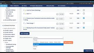 Rearranging Gradebook Items - Moodle for Instructors