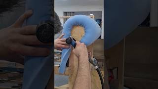Adding foam to a scroll arm | FaceliftInteriors #furnitureflip #upholstery #diy