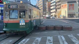 広島電鉄1901号　7号線横川駅到着(2023 11/21 9:43)