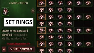 Paragon 150 SET RINGS Unidentified INSANE Diablo Immortal